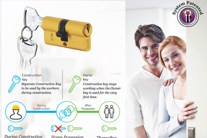 Construction Key Cylinder with Anti-theft System for Buildings Under Construction